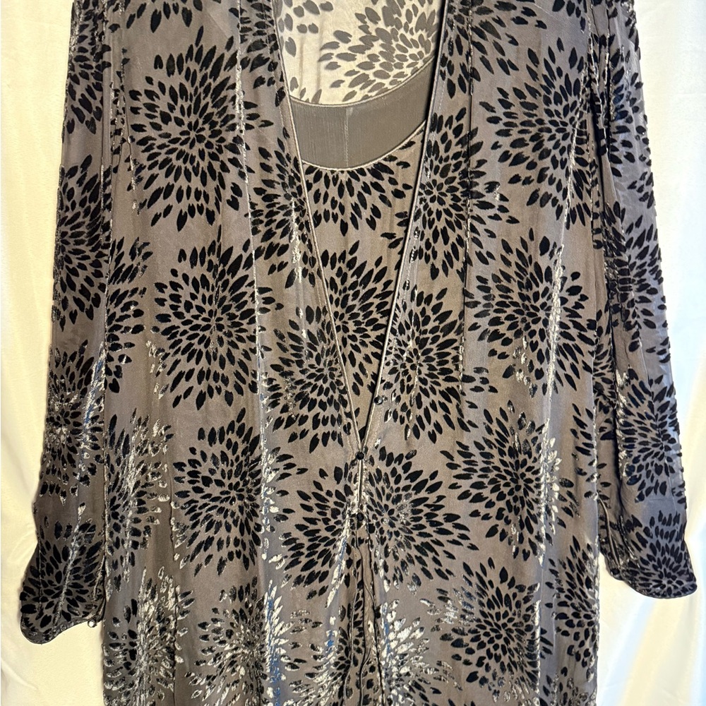Velvet Burn Out Crepe Dress Outfit Women’s 3X